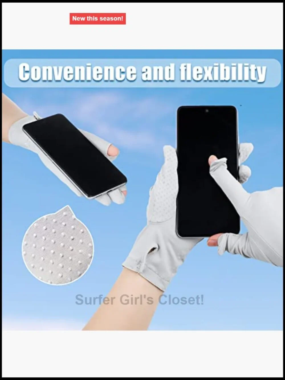 UPF 50+ Sun Protection Driving UV Gloves Full Finger Touchscreen Non Slip